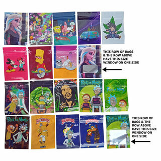 Resealable Bag Foil Asst Animations With Window 70x100 CB104
