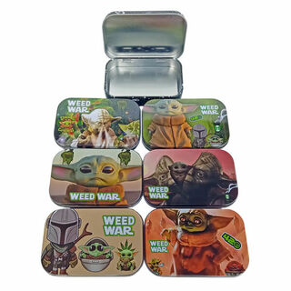 Tin Metal Asst Weed War Designs 100x65 MH208