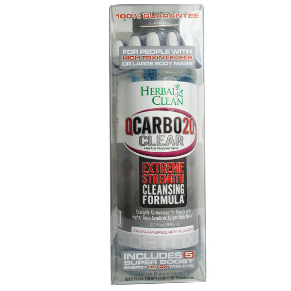Herbal Clean QCarbo20 Detox Drink Cran Raspberry Wicked Habits