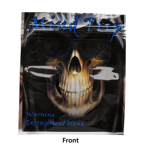 Zip Lock Bag Foil Mind Trip Skull 75x70 CB108