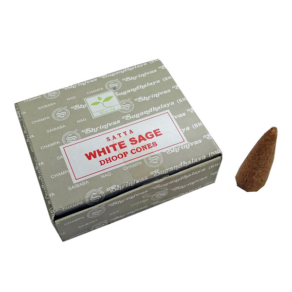 Satya White Sage 10 Dhoop Cones 