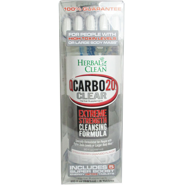 Detox Drink Herbal Clean QCarbo20 Strawberry-Mango DE114