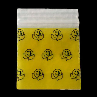 Resealable Bags Apple Designer 35x35 Happy Face 100pk 1515HAP EOL