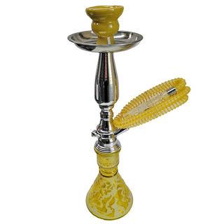 Hookah Pipe Badshah Tiger 1H 18in Yellow HP253 EOL