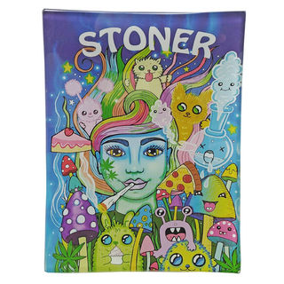 Rolling Tray Glass 160x120mm Psychedelic Stoner MH122 EOL