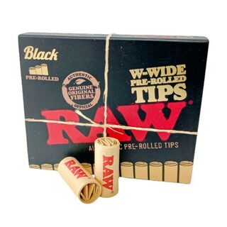 Tips Raw Pre-rolled Black W-Wide 18pk SP912