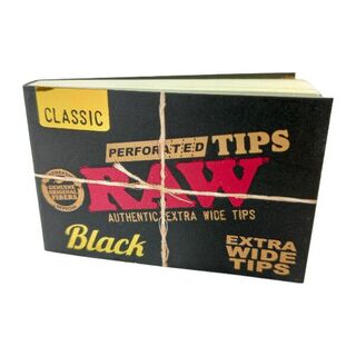 Tips Raw Classic Black Extra Wide Perforated 40pk SP911